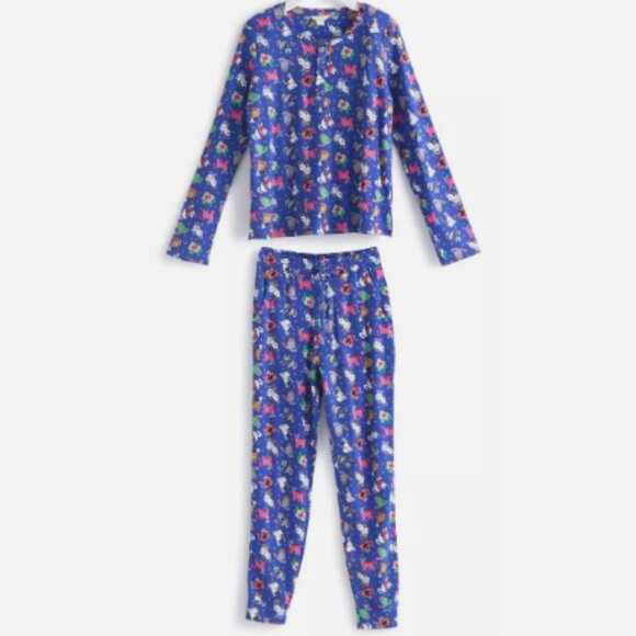 Vera Bradley Henley Pajama Set Catnip Christmas Blue 2X - Picture 1 of 9